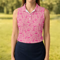 Awareness Ribbon Light Pink Golf Shirt, Cancer Awareness Shirt, Ladies Golf Shirts, Golfing Apparel