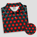 3D Effect Circular Pattern Red Golf Shirt, Cool Golf Outfit, Women Golf Top, Ladies Golf Shirts