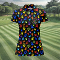 Accept Teach Understand Love Autism Awareness Colorful Handprint Black Golf Shirt, Women's Golf Tops