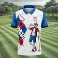 Fore Right Funny Skeleton Golf And Beer Red White Men's Funny Golf Shirts, Polo Shirts For Men