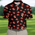 Sassy Red Lips Golf Shirt, Funny Valentine Pattern Design, Men's Golf Polo