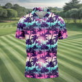 Tropical Palm Tree Golf Shirt, Men’s Golf Polo Shirt, Hawaiian Polo Shirt, Summer Beach Polo For Men