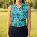 Tropical Alligators on Island Beaches Hawaiian Golf Polo, Golf Tops For Women, Golfing Apparel