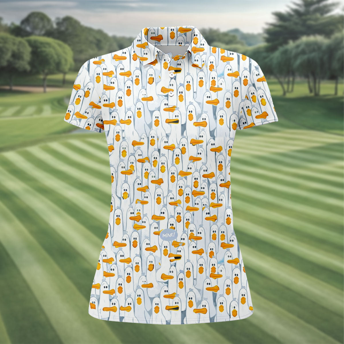 Mine Mine Mine Golf Shirt, Funny Seagull Beach Pattern, Golf Shirt For Women
