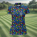 In A World Where You Can Be Anything Be Kind Autism Awareness Puzzle Pattern Navy Golf Shirt, Golf Shirt For Women