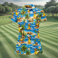 Yellow Rubber Duck Beach Theme Hawaiian Golf Shirt, Women's Golf Tops, Ladies Golf Shirts