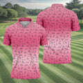 Funny Stickman Men's Pink Golf Polo, Unique Gift For Golfer, Golf Accessories For Men