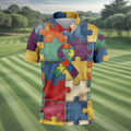 Men's Autism Awareness Print Short Sleeves t-shirt, Autism Awareness Shirt, Autistic Gifts For Adults