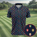 Lucha Libre Mask Seamless Pattern Cinco De Mayo Celebration Fiesta Themed Golf Shirts For Men