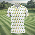 Beer And Lime Palm Tree Pattern Tropical Golf Shirt, Golf Shirts For Men, Polo Shirts For Men