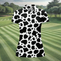 Cowhide Pattern Golf Shirt, Western Ranch Inspired Design, Golf Shirt For Women