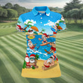 Santa Claus Summer Beach Party Golf Shirt, Golf Polo For Women, Christmas Golf Shirt