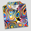 Blue And Yellow Fluid Art Cool Golf Shirt, Women's Golf Tops, Ladies Golf Shirts, Women's Polo Shirt