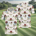 Equestrian Theme Mens Golf Polo Shirts, Unique Gift For Golfer, Golf Accessories For Men