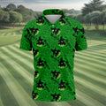 Green Witch Bubble Pattern Halloween Polo Shirt, Polo Shirts For Men, Men's Golf Shirt