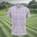 Light Purple Beer Brewing Icons Pattern Polo Shirt, Golf Apparel For Men, Printed Golf Shirts