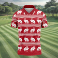 Reindeer Humping Seamless Pattern Golf Shirt, Christmas Golf Shirt, Golf Shirts For Men, Golf Gift For Men