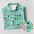 Astronaut Golfing Space Themed Tropical Golf Shirt, Golf Tops For Men, Golf Shirts For Men
