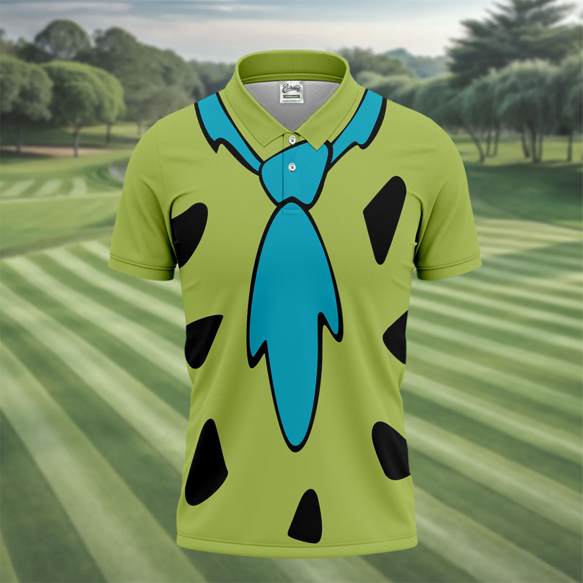 Green Stone Age Costume Hawaiian Golf Shirt, Mens Golf Polo, Golf Shirts For Men