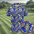 Casino Golf Pattern Blue Hawaiian Golf Polo Shirt, Golf Shirts For Men, Mens Golf Apparel