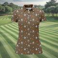 Funny Bourbon Whiskey Golf Pattern Polo Shirt, Women's Golf Polo, Printed Golf Shirt
