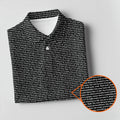 Black Text Pattern Golf Polo Shirt, Golf Shirts For Men, Printed Golf Shirts