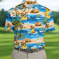 Funny Duck Hawaiian Golf Shirt, Summer Ocean Men's Golf Shirt, Polo Shirts For Men