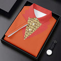 Orange Tuxedo Fun Women's Golf Shirts, Retro Golf Shirt, Ladies Golf Tops