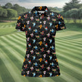 Classic Christmas Characters Black Golf Shirt, Christmas Golf Shirt, Women's Golf Tops, Ladies Golf Shirts