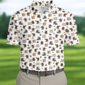 Let's Par Tee Bigfoot Golf Pattern Men's Golf Shirt, Golf Apparel For Men, Printed Golf Shirts