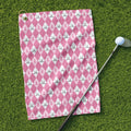 Argyle Pink Breast Cancer Golf Towel, Unique Gift For Golfer, Christmas Golf Gift, Golf Accessories