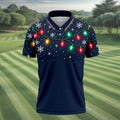 String Lights Snowflakes Christmas Golf Shirt, Mens Golf Shirts, Golf Apparel For Men
