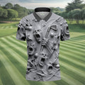 Screaming Face Halloween Golf Polo Shirt, Halloween Shirt For Men, Golf Shirts For Men