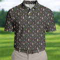 Funny Golf Lesson Alligator Pattern Polo Shirt, Golf Shirts For Men, Mens Golf Apparel