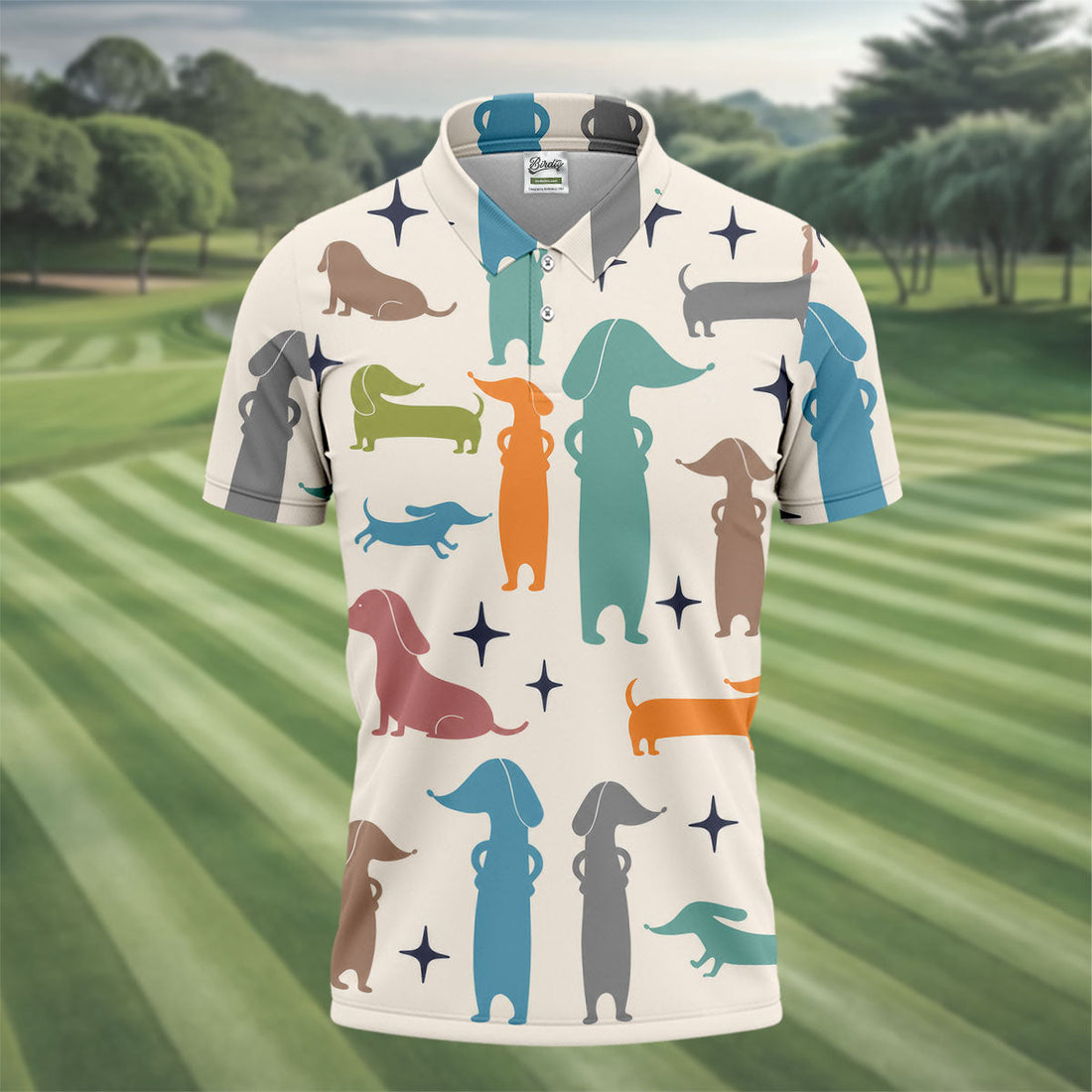 Funny Dachshund Hawaiian Golf Shirt, Retro Golf Shirt, Men's Golf Shirt, Polo Shirts For Men