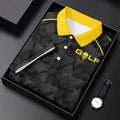 Abstract Triangle Black Yellow Ladies Golf Tops, Golf Shirt For Women, Golfing Apparel