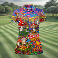 Psychedelic Mushroom Forest Fantasy Golf Polo, Women's Golf Polo, Printed Golf Shirt