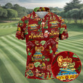 Men's Tropical Santa Surf Shack Golf Shirt, Christmas Golf Shirt, Golf Apparel For Men
