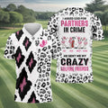 I Asked God For Partners In Crime He Sent Me My Crazy Golfing Friends Leopard Print Golf Shirt, Fun Womens Golf Shirts