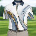 Abstract Line Art Retro Golf Shirt, Golf Shirts For Men, Polo Shirts For Men, Golf Gift For Men