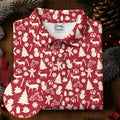 Gingerbread Man Christmas Pine Tree Candy Canes Red And White Fun Women's Golf Shirts, Christmas Golf Shirt