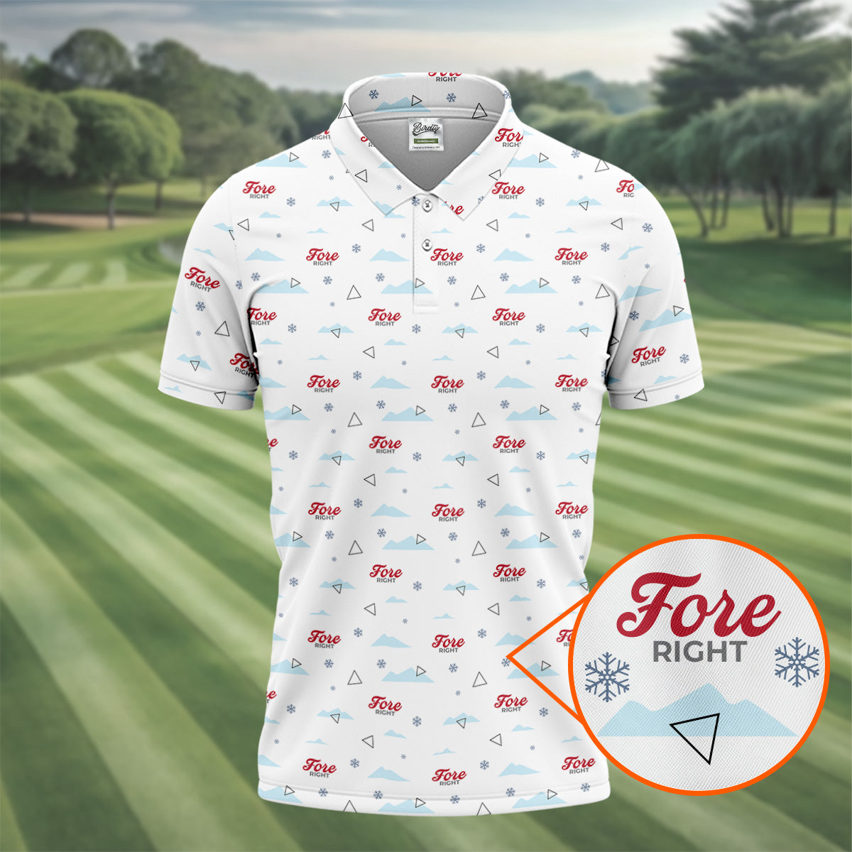 Fore Right Men's Funny Golf Shirts, Golf And Beer Polo Shirts For Men, Golf Shirts For Men