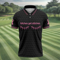 Bitches Get Stitches Breast Cancer Polo Shirt, Golf Shirts For Men, Mens Golf Apparel