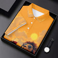 Lion Gentleman Sunset Reserve Hawaiian Golf Shirt, Women's Golf Tops, Ladies Golf Shirts
