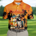 Funny Retirement Parrot Beach Vacation Golf Shirt, Mens Golf Polo, Printed Golf Shirts