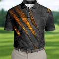 Yellow Claw Marks Hawaiian Golf Shirt, Scratch Print Men's Golf Shirt, Polo Shirts For Men