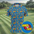 Whack F*ck Comic Golf Ball Pattern Golf Shirt, Men's Golf Shirt, Golf Apparel For Men