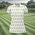 Beer And Lime Palm Tree Pattern Tropical Golf Shirt, Women's Golf Tops, Ladies Golf Shirt