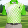 Green White Gradient Polka Dot Golf Shirt, Polo Shirts For Men, Golf Shirts For Men