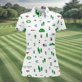Retro Video Game Golf Theme Hawaiian Golf Shirt, Women's Golf Tops, Ladies Golf Shirts